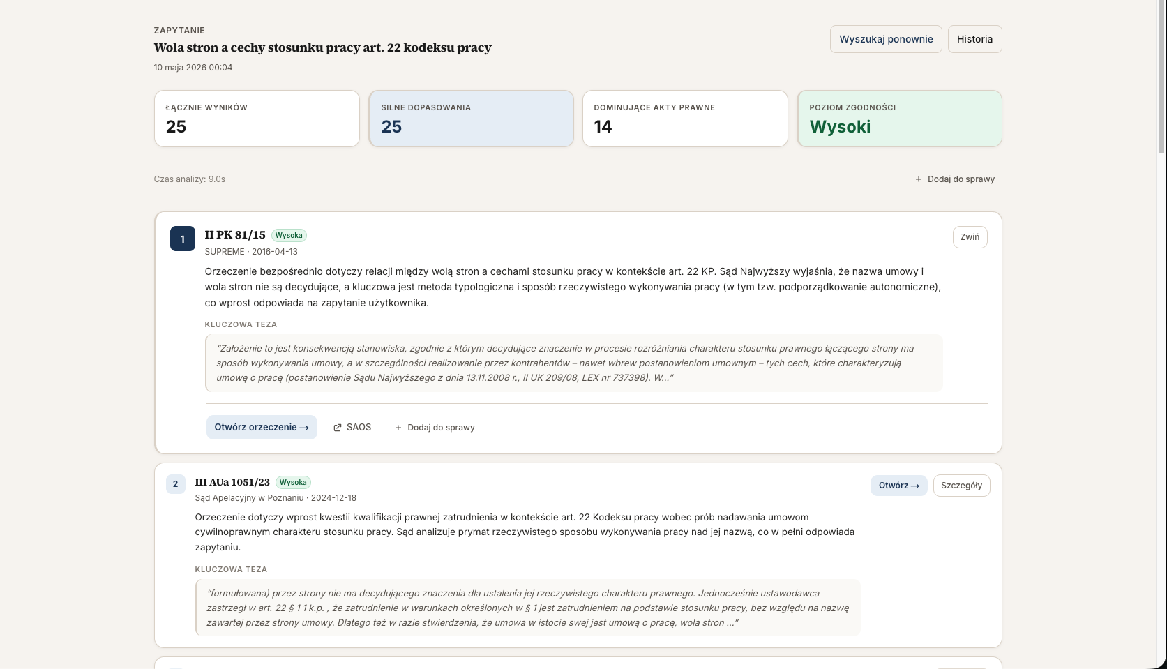 Wyszukiwarka Orzeczeń Sądowych: wyniki
